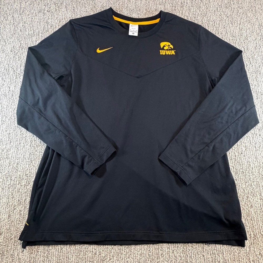 Nike Iowa Hawkeyes On-Field Top Mens 2XL Black Dri-FIT Long Sleeve DN5767-010 - Picture 1 of 12